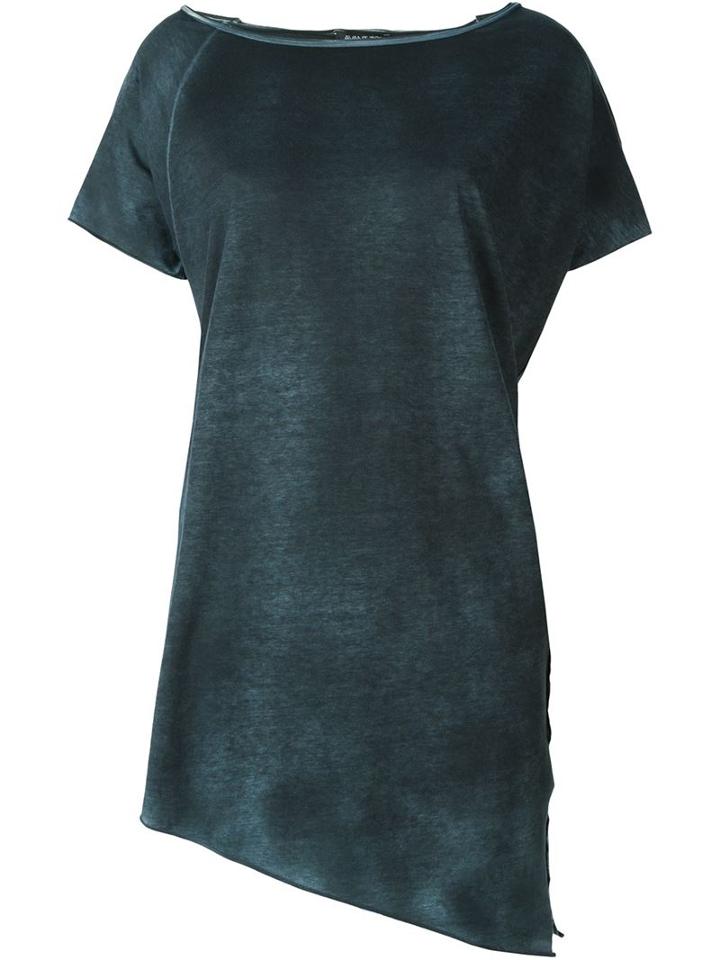 Avant Toi Asymmetric Boat Neck T-shirt, Women's, Size: Xs, Grey, Cotton