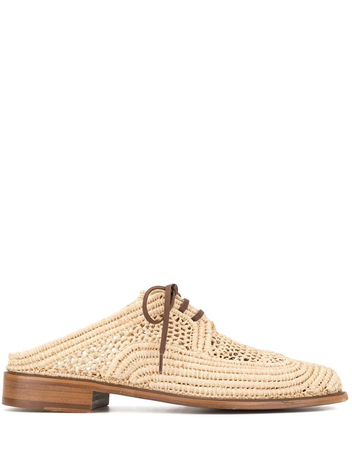 Clergerie Lace-up Mules - Brown
