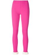 Esteban Cortazar Ruffle Knitted Leggings - Pink & Purple