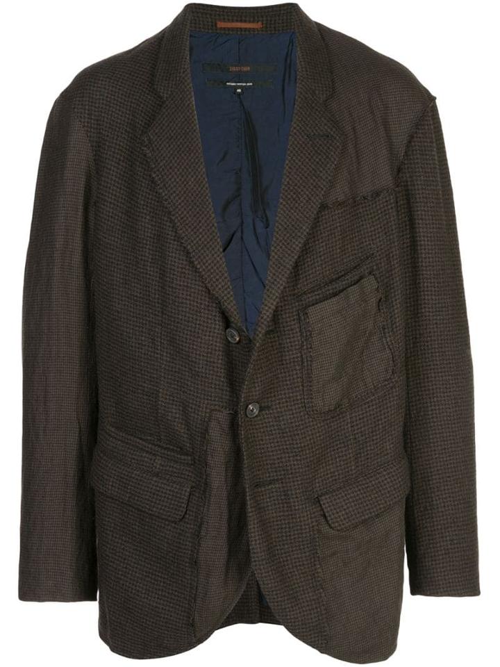 Ziggy Chen Checked Single Breasted Blazer - Brown