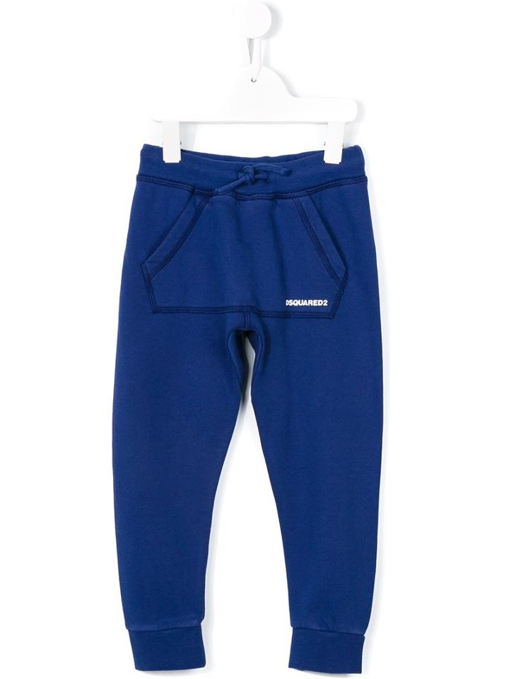 Dsquared2 Kids Drawstring Track Pants, Boy's, Size: 8 Yrs, Blue
