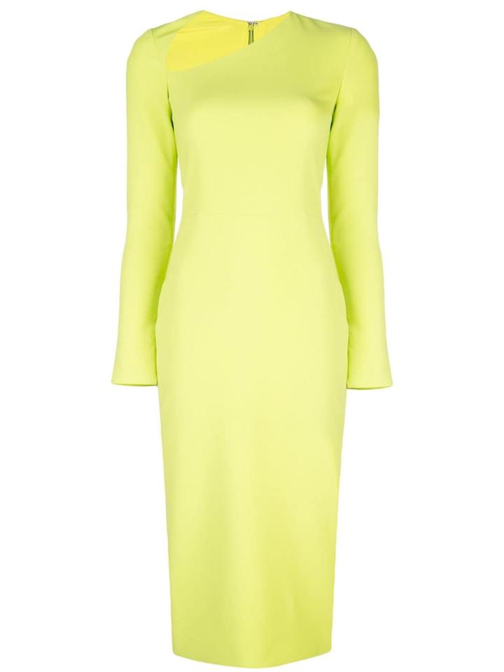 Christian Siriano Asymmetric Neck Dress - Green