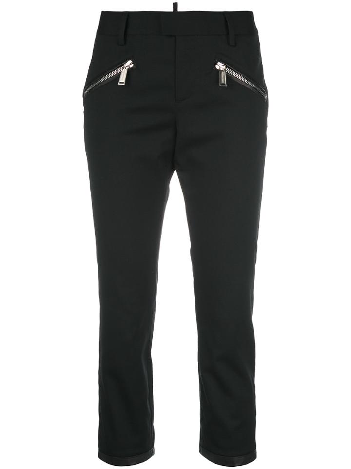 Dsquared2 Cropped Zip Trousers - Black