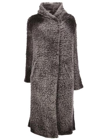 Avant Toi Dislocated Fastening Cardi-coat, Women's, Size: Medium, Grey, Silk/cashmere/virgin Wool