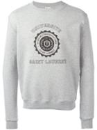 Saint Laurent Printed Motif Sweatshirt, Men's, Size: Xl, Grey, Cotton/polyamide