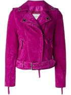 Lanvin Biker Jacket, Women's, Size: 38, Pink/purple, Goat Suede/acetate/polyester