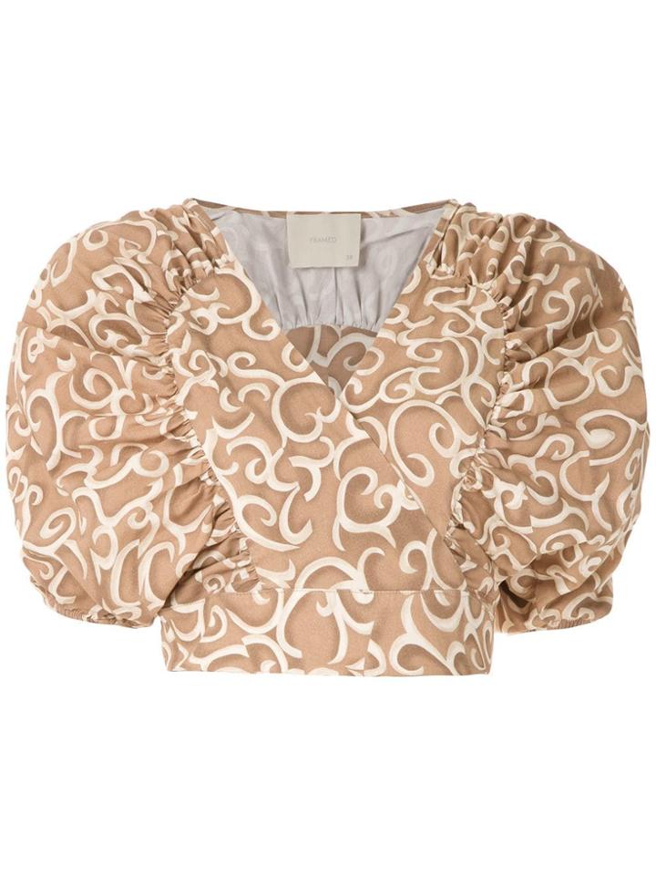 Framed Link Cropped Top - Multicolour
