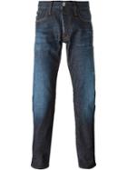 Emporio Armani Washed Out Jeans, Men's, Size: 36, Blue, Cotton/spandex/elastane