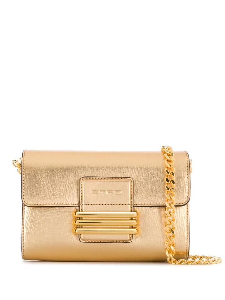 Etro Engraved Logo Crossbody Bag - Gold