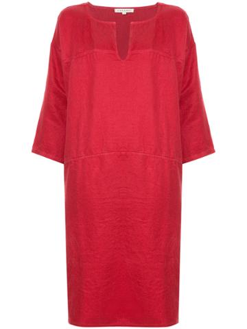 Caramel Linen Kaftan Dress - Red