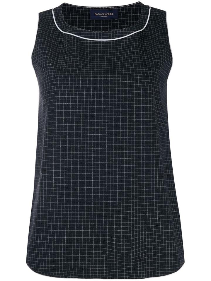 Piazza Sempione Checked Cropped Top - Black