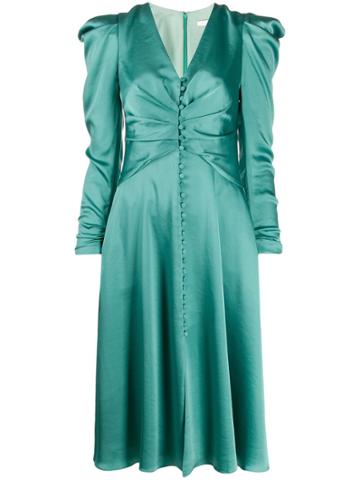 Jonathan Simkhai Satin Gathered Dress - Green