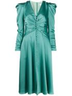 Jonathan Simkhai Satin Gathered Dress - Green