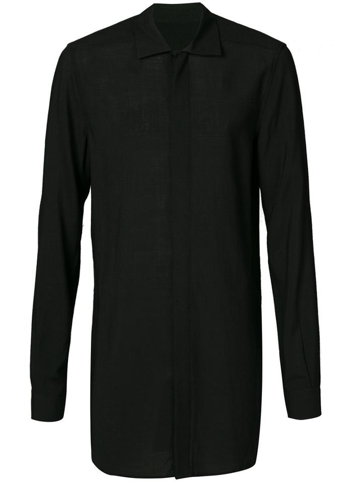 Rick Owens - Longline Shirt - Men - Silk/wool - 52, Black, Silk/wool