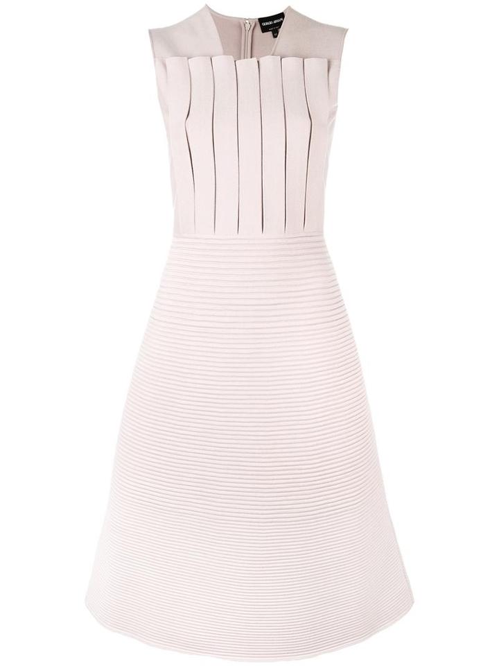 Giorgio Armani Sleeveless Flared Dress, Women's, Size: 42, Pink/purple, Virgin Wool/polyester