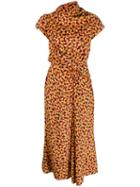 Saloni Abstract Print Draped Dress - Yellow