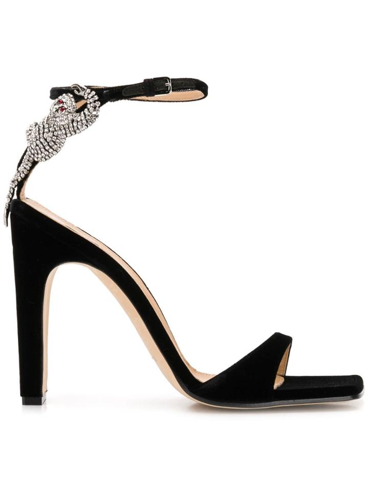 Sergio Rossi Velvet Sandals - Black