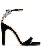 Sergio Rossi Velvet Sandals - Black