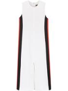 Burberry Stripe Detail Crepe Shift Dress - White