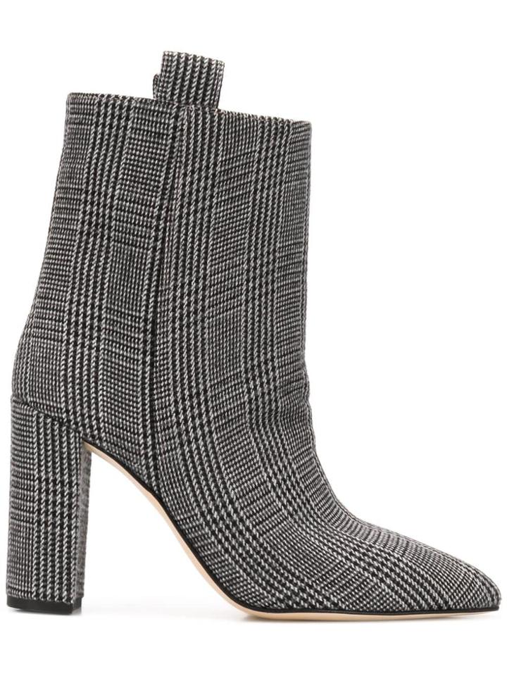 Paris Texas Woven Ankle Length Boots - Black
