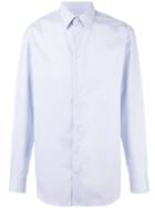 Armani Collezioni Striped Slim Fit Shirt, Men's, Size: 41, Blue, Cotton/spandex/elastane