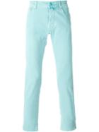 Jacob Cohen Slim Fit Trousers, Men's, Size: 36, Blue, Cotton/spandex/elastane
