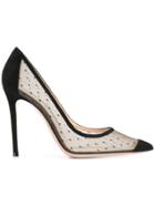 Gianvito Rossi Point D'esprit Pumps - Black