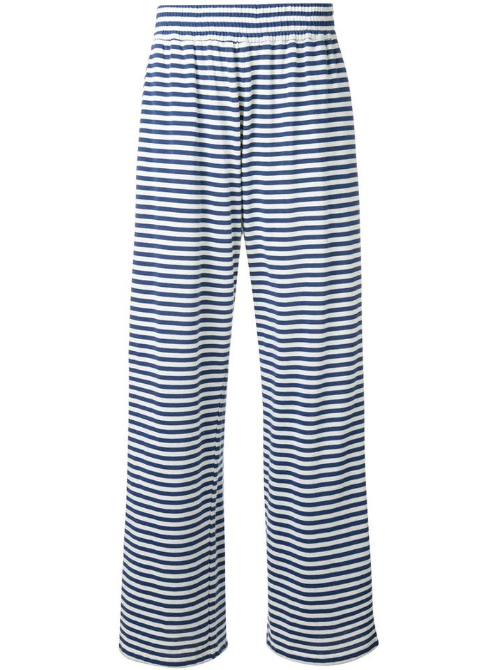 The Seafarer - Striped Wide-leg Sweatpants - Women - Cotton - Xs, Blue, Cotton