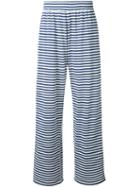 The Seafarer - Striped Wide-leg Sweatpants - Women - Cotton - Xs, Blue, Cotton