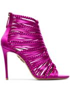 Aquazzura Goddess 105 Sandals - Pink & Purple