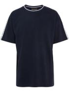 Burberry Tape Detail Cotton T-shirt - Blue