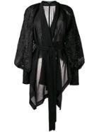 Ann Demeulemeester Embroidered Wrap Top - Black