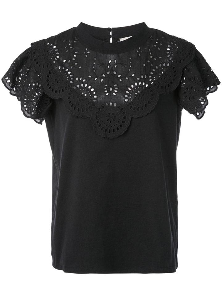 Sea Lace Bib Shirt - Black