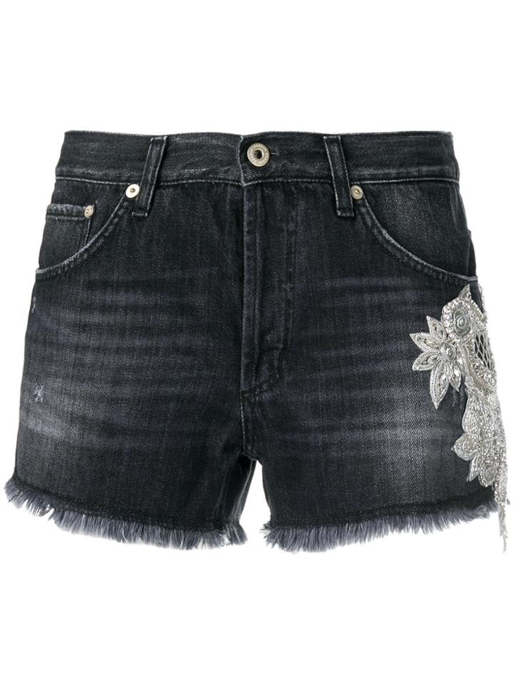 Dondup Frayed Denim Shorts - Black