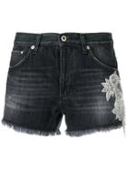Dondup Frayed Denim Shorts - Black