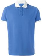 Moncler Contrast Collar Polo Shirt, Men's, Size: Small, Blue, Cotton