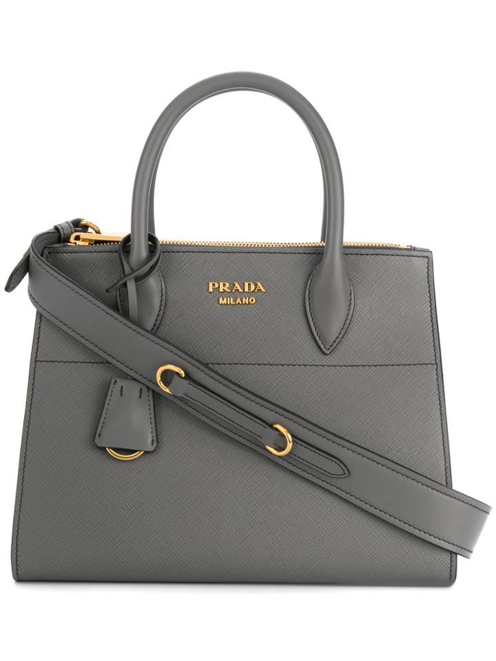 Prada Bibliotheque Medium Tote - Grey