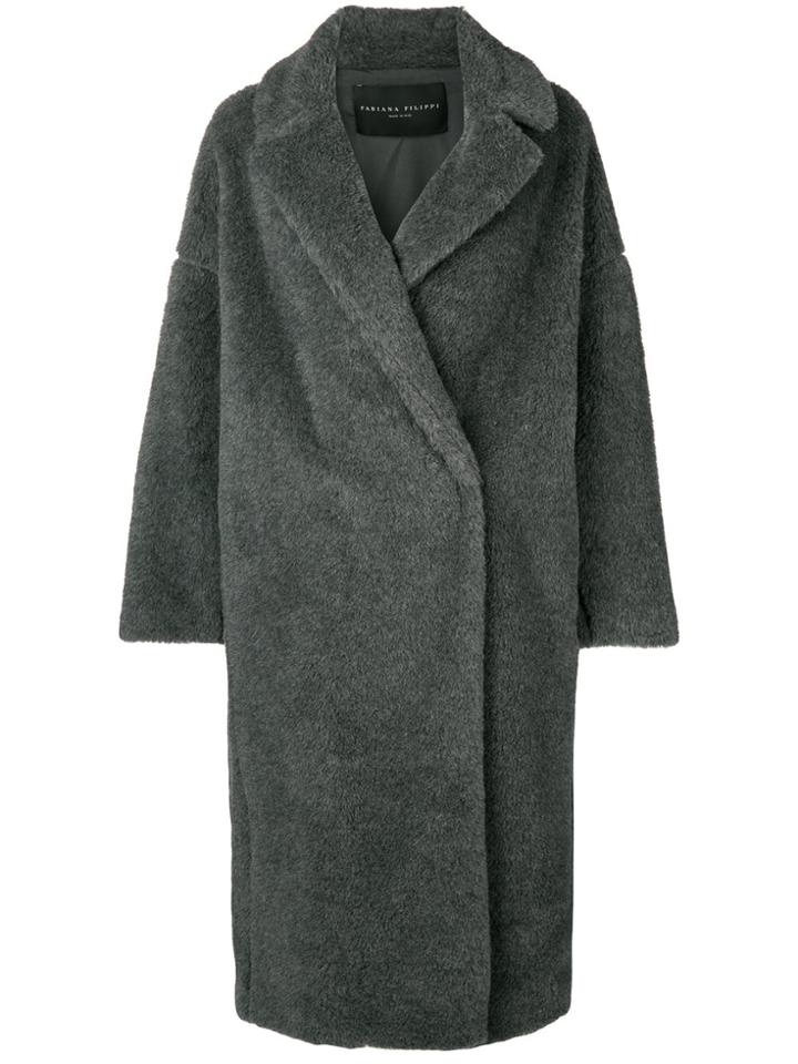 Fabiana Filippi Oversized Fur Coat - Grey