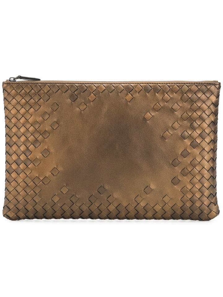 Bottega Veneta Intrecciato Clutch Bag - Metallic