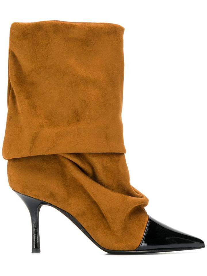 Marc Ellis Draped Mid-calf Length Boots - Brown
