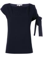 Helmut Lang Tie Sleeve Top, Women's, Size: Medium, Blue, Acetate/viscose