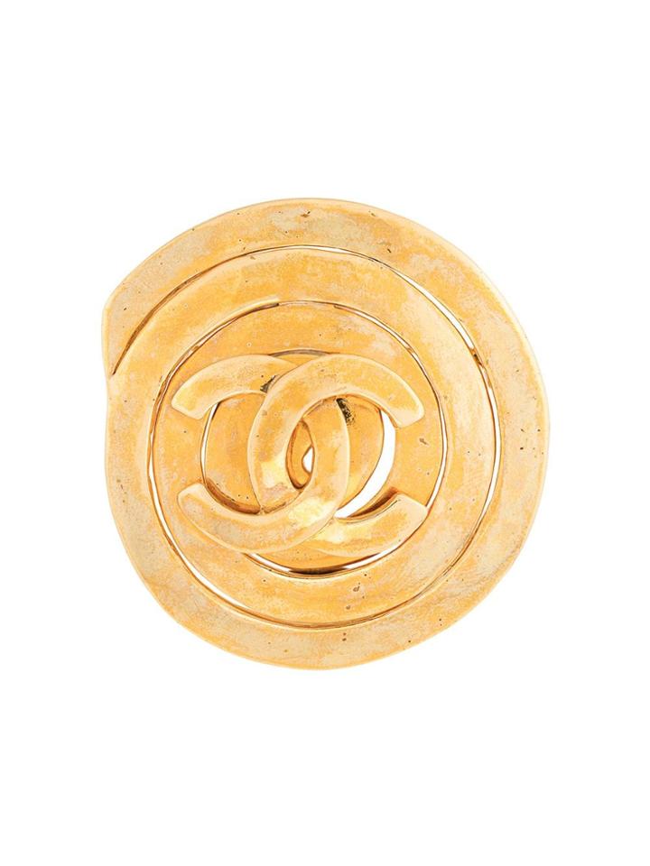 Chanel Vintage Chanel Vintage Cc Logos Brooch Pin Gold Corsage