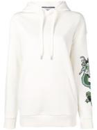 Roqa Embroidered Drawstring Hoodie - White