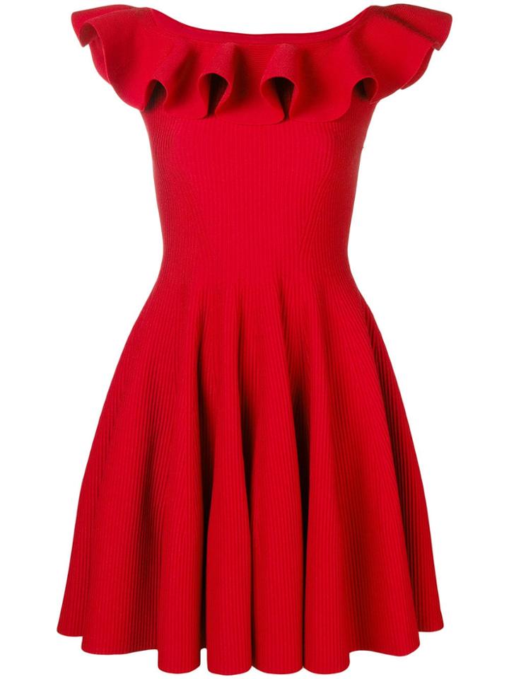 Alexander Mcqueen Ruffle Flared Mini Dress