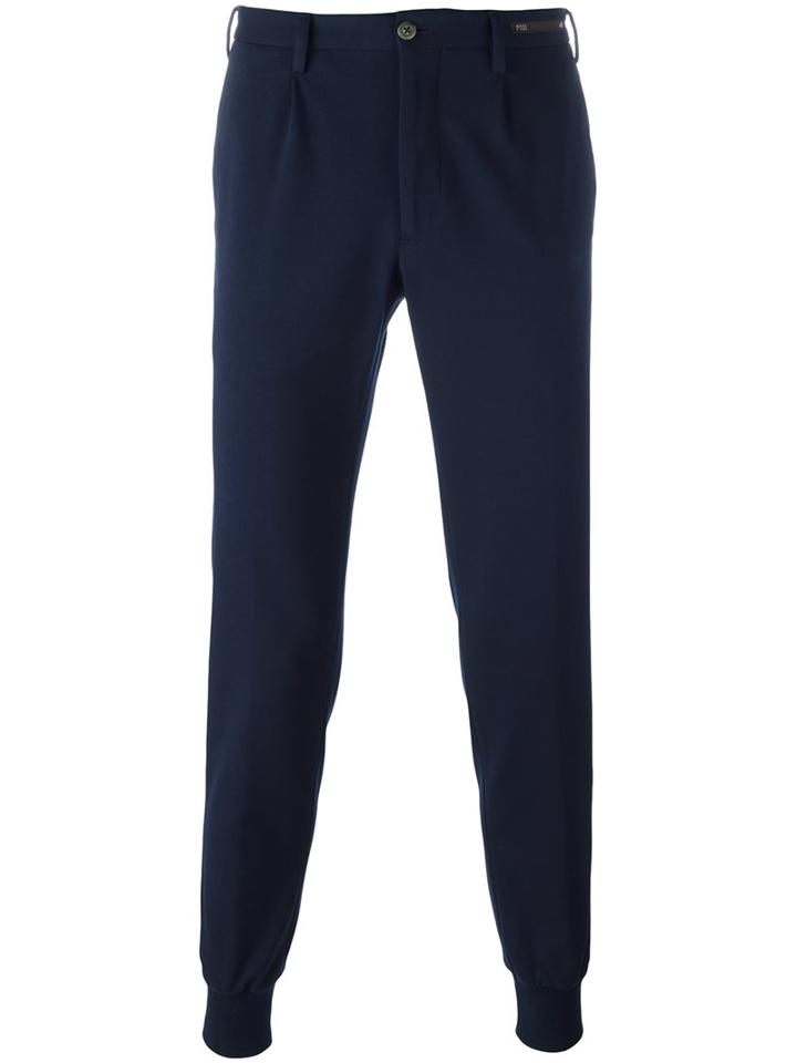 Pt01 Elasticated Hem Track Pants, Men's, Size: 48, Blue, Polyamide/spandex/elastane/viscose