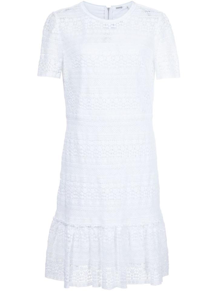 Elie Tahari Lace Panel Dress, Women's, Size: 4, White, Cotton
