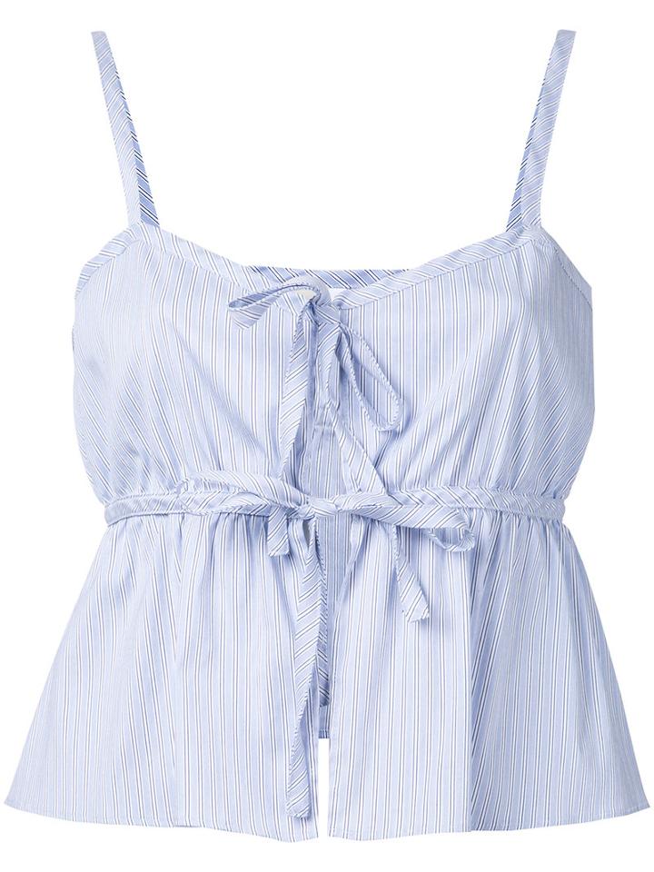 Cityshop Cropped Laced Top, Women's, Blue, Cotton/nylon/polyurethane