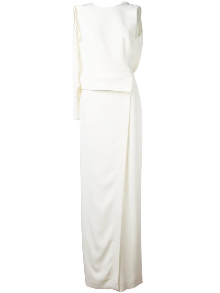 Tom Ford Layered Style Evening Gown, Women's, Size: 40, White, Viscose/spandex/elastane/silk