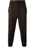 Neil Barrett Skinny Fit Trousers, Men's, Size: 50, Brown, Cotton/viscose