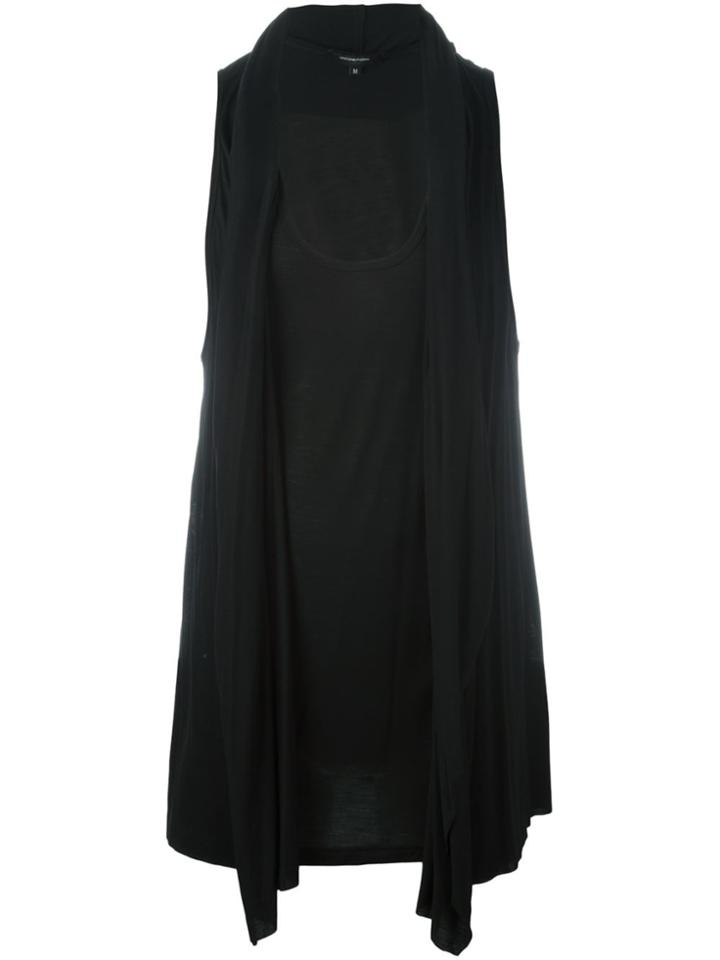 Unconditional Draped Hooded Vest - Black
